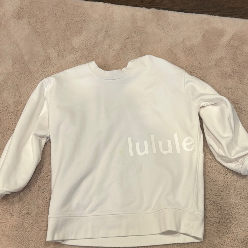 White Lululemon Preppy Oversized Sweater